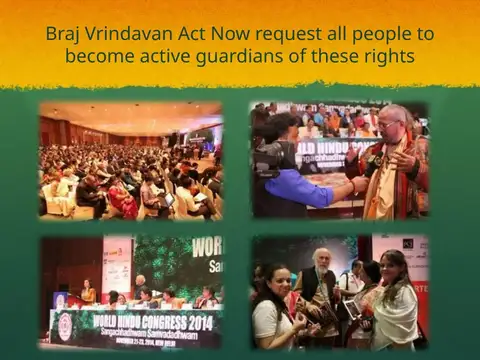 Slide 5 of the 2016 Master Plan: Braj Vrindavan Act Now request all people to become active guardians of these rights