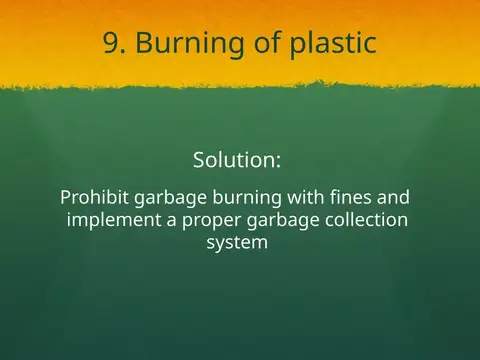 Slide 41 of the 2016 Master Plan: 9. Burning of